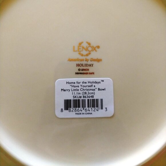 Lenox Holiday (Ivory China w/Gold Trim) Large Serving Bowl Christmas, NIB - Picture 2 of 5